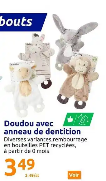 Action Doudou avec anneau de dentition offre