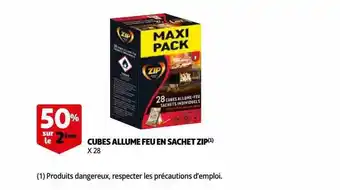 Auchan Cubes allume feu en sachet zip offre