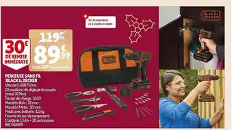 Auchan Perceuse sans fil black & decker offre