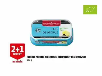 Auchan Foie de morue au citron bio mouettes d'arvor offre