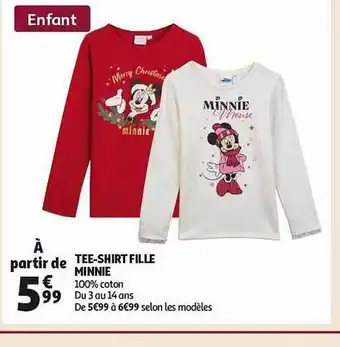 Auchan Tee-shirt fille minnie offre