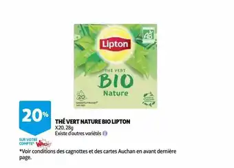 Thé vert nature bio lipton