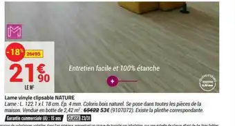 Bricorama Lame vinyle clipsable nature offre