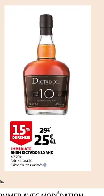 Rhum Dictador 10 Ans