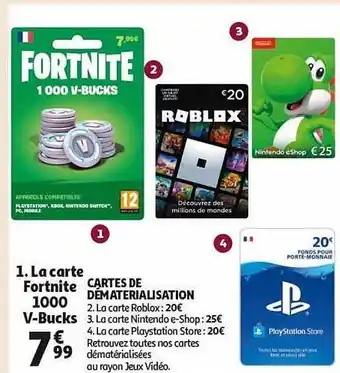 Auchan Cartes de dématérialisation offre