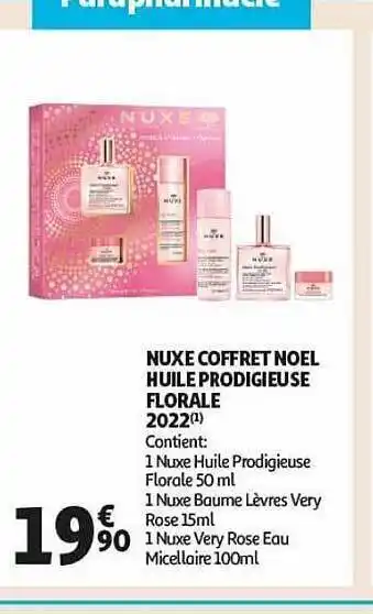 Auchan Nuxe coffret noël huile prodigieuse florale 2022 offre