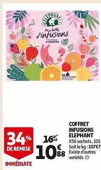 Auchan Coffret infusions éléphant offre