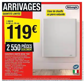 Brico Dépôt Radiateur à inertie sèche offre