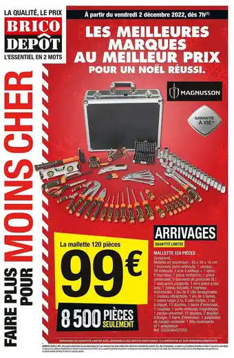 Brico Dépôt Mallette 120 pièces magnusson offre