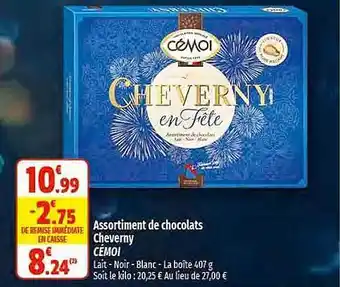 Assortiment de chocolats cheverny cémoi