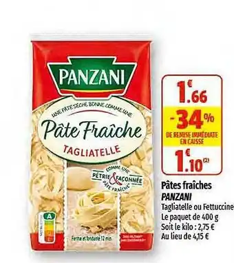 Coccinelle Express Pâtes fraîches panzani offre