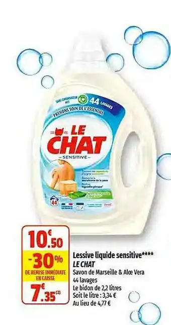 Coccinelle Express Lessive liquide sensitive le chat offre