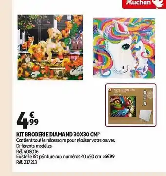 Auchan Kit broderie diamand 30x30 cm offre