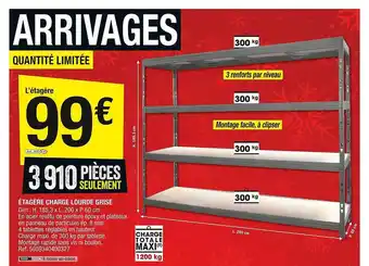 Brico Dépôt Étagère charge lourde grise offre