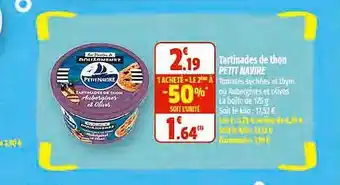 Coccinelle Express Tartinades de thon petit navire offre