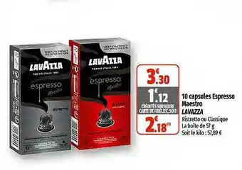 Coccinelle Express 10 capsules espresso maestro lavazza offre