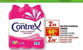 Eau riche en minéraux contrex