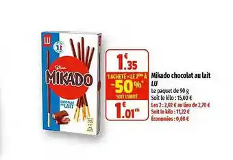 Coccinelle Express Mikado chocolat au lait lu offre