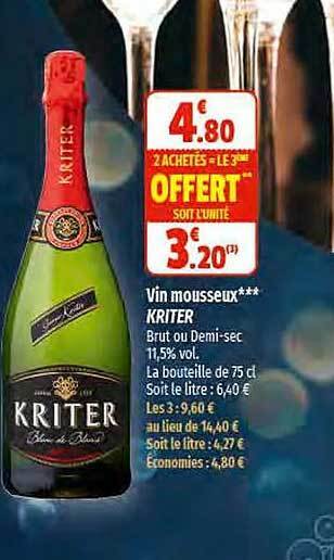 Coccinelle Express Vin mousseux kriter offre