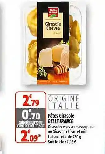 Coccinelle Express Pâtes girasole belle france offre