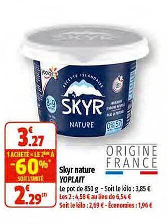 Coccinelle Express Skyr nature yoplait offre