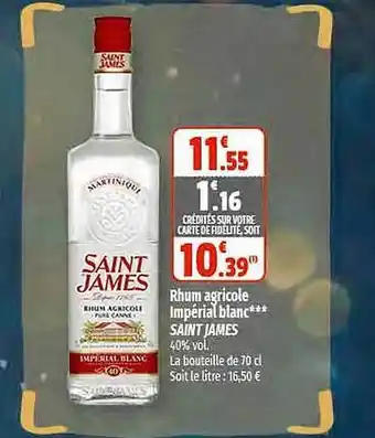 Coccinelle Express Rhum agricole impérial blanc saint james offre
