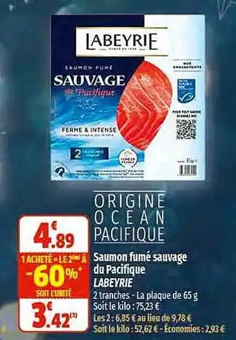 Coccinelle Express Saumon fumé sauvage du pacifique labeyrie offre