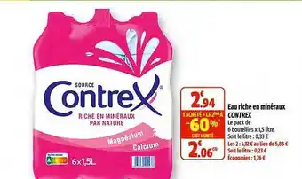 Coccinelle Supermarché Eau riche en minéraux contrex offre