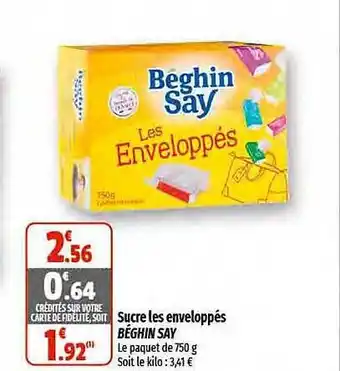 Sucre les enveloppes béghin say