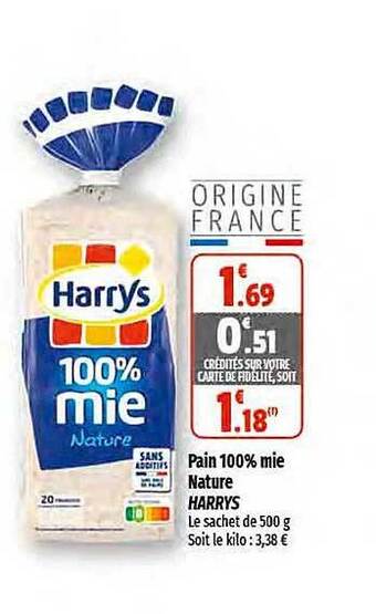 Coccinelle Express Pain 100% mie nature harrys offre