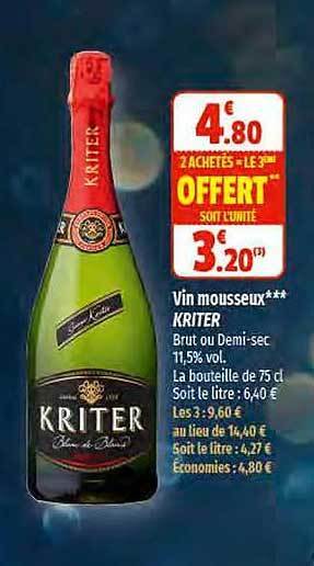 Coccinelle Supermarché Vin mousseux kriter offre