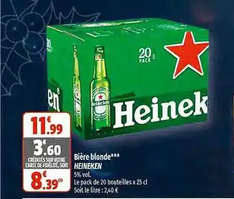 Coccinelle Supermarché Bière blonde heineken offre