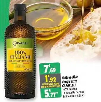Coccinelle Supermarché Huile d'olive vierge extra carapelli offre