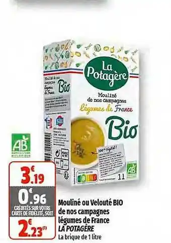 Coccinelle Supermarché Mouliné ou velouté bio de nos campagnes légumes de france la potagère offre
