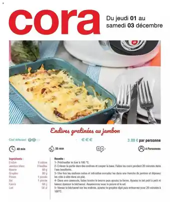 Cora x Carrefour Endives gratinées au jambon offre