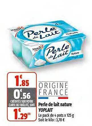 Coccinelle Supermarché Perle de lait nature yoplait offre