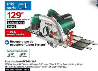 Castorama Scie circulaire pks66-2af 1600 w bosch offre