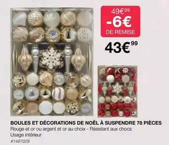 Costco Boules et décorations de noël à suspendre 78 pièces offre