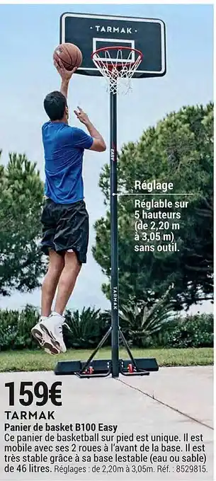 Decathlon Panier de basket b100 easy tarmak offre