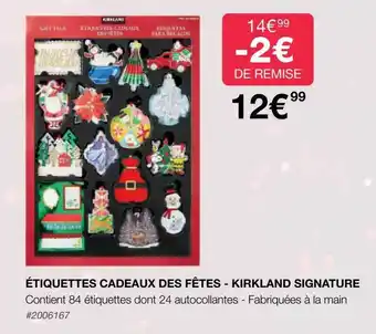 Costco Étiquettes cadeaux des fêtes - kirkland signature offre