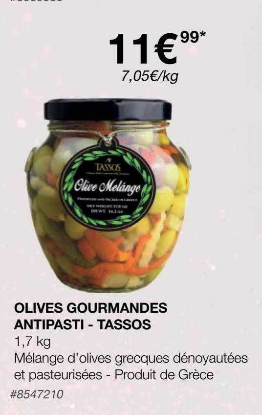 Promo Olives gourmandes antipasti tassos chez Costco