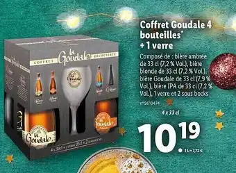 Lidl Coffret goudale 4 bouteilles + 1 verre offre