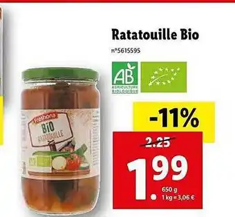 Lidl Ratatouille bio freshona offre