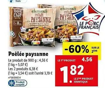 Lidl Poêlée paysanne toque du chef offre