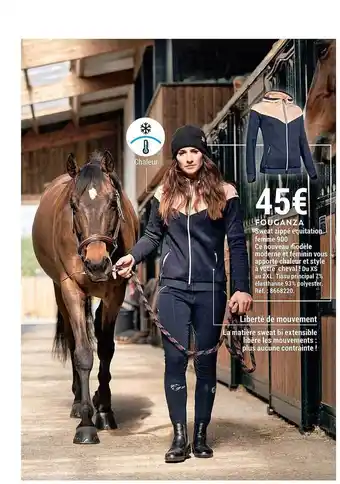 Decathlon Sweat zippé équitation femme 900 fouganza offre