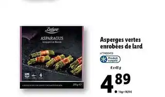 Lidl Asperges vertes enrobées de lard deluxe offre