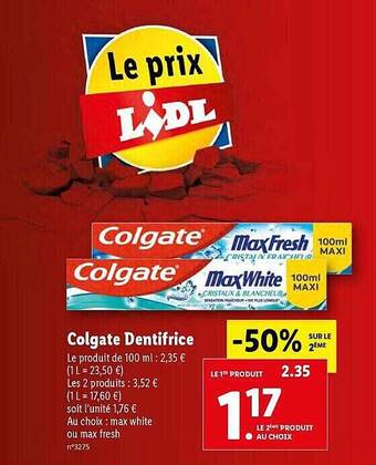 Colgate dentifrice