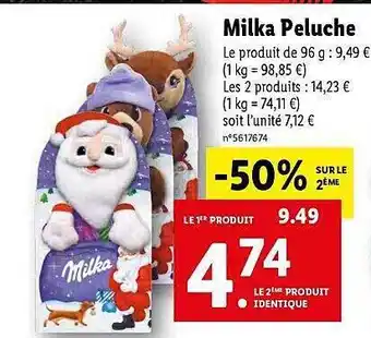 Lidl Milka peluche offre