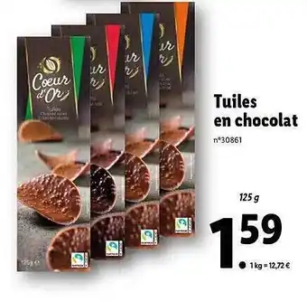 Lidl Tuiles en chocolat cœur d'or offre