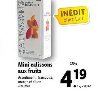 Lidl Mini calissons aux fruits offre